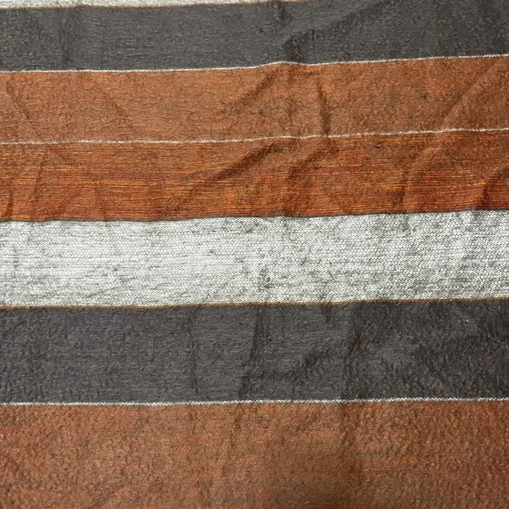 Shupaca Alpaca Blend Striped Throw Blanket Gray Rust Orange